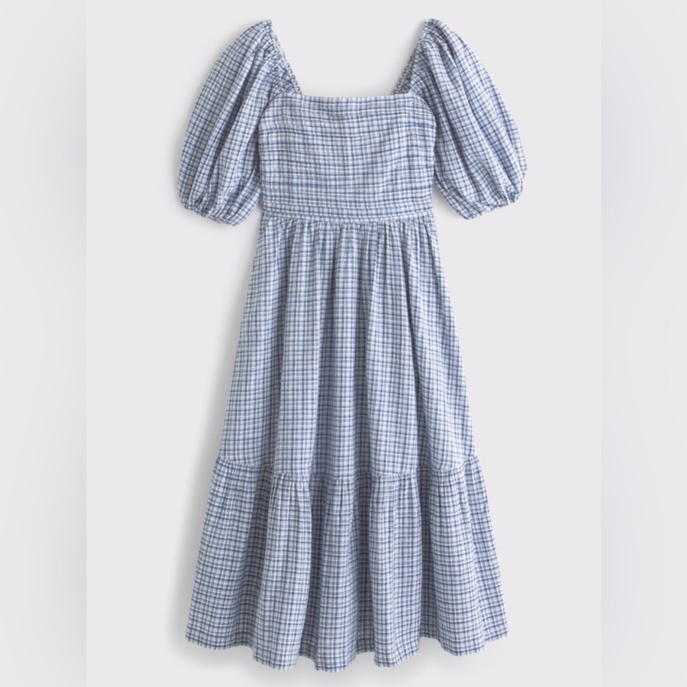The A&F Emerson Linen-Blend Puff
Sleeve Midi Dress size med petite - Picture 5 of 8